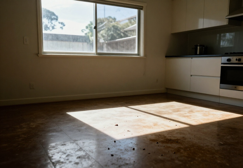 Rodent droppings and damage in a Normanhurst garage before treatment